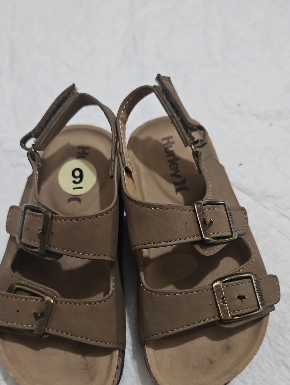 Hurley Toddler Tan Buckle Sandals - Size 9